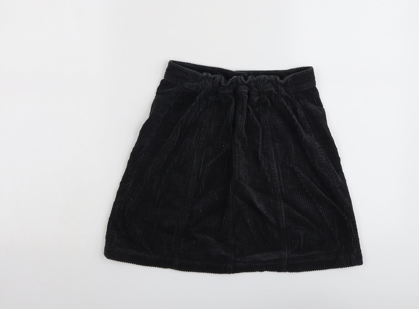 Marks and Spencer Girls Grey Cotton A-Line Skirt Size 12-13 Years Regular Button
