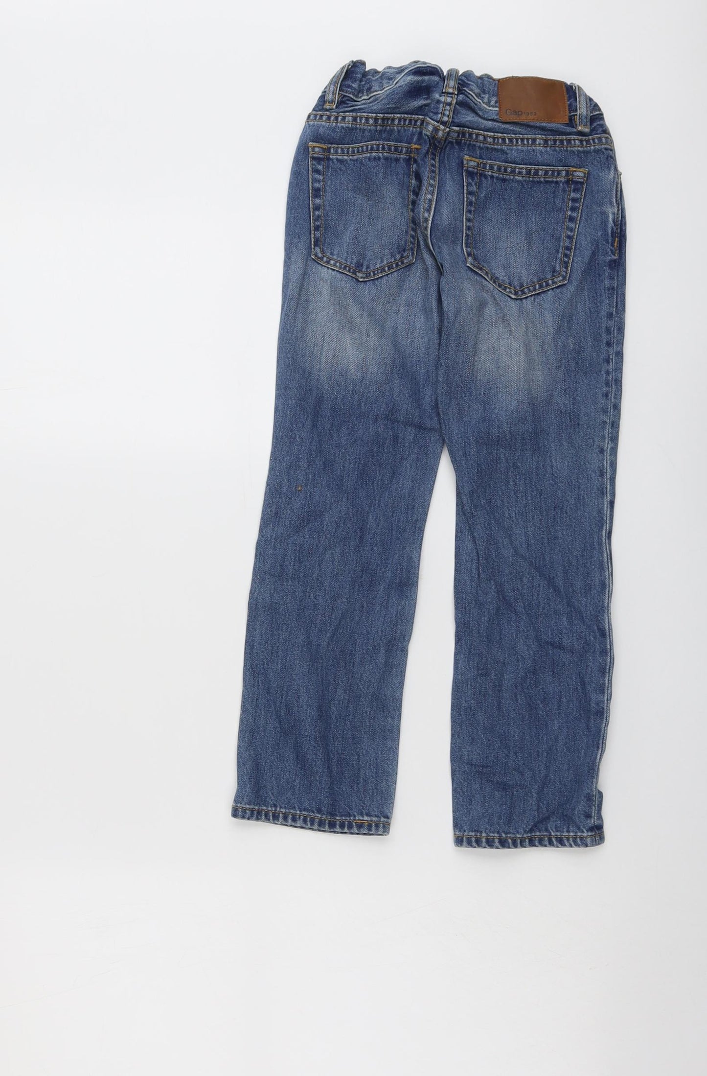 Gap Boys Blue Cotton Straight Jeans Size 6 Years Regular Snap