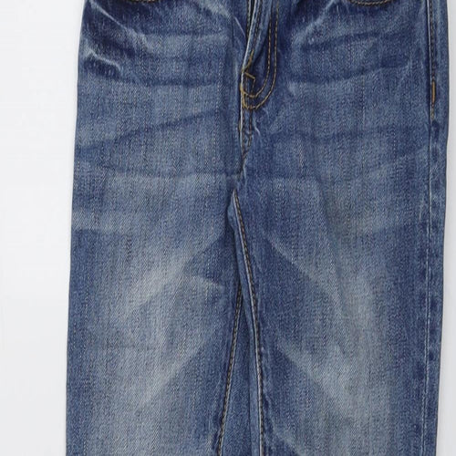 Gap Boys Blue Cotton Straight Jeans Size 6 Years Regular Snap