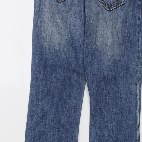 Gap Boys Blue Cotton Straight Jeans Size 6 Years Regular Snap