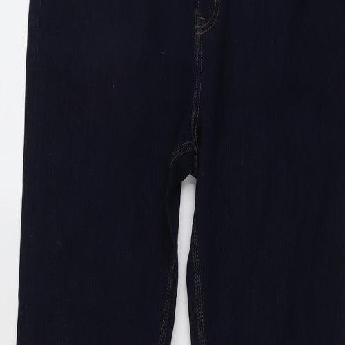 Marks and Spencer Womens Blue Cotton Bootcut Jeans Size 18 L27 in Slim Button