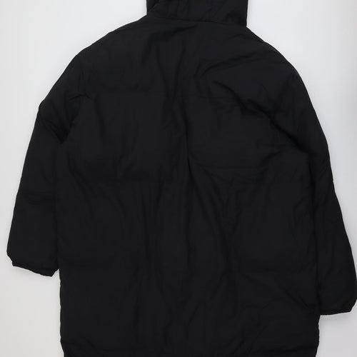 Boohoo Mens Black Parka Coat Size 3XL Zip