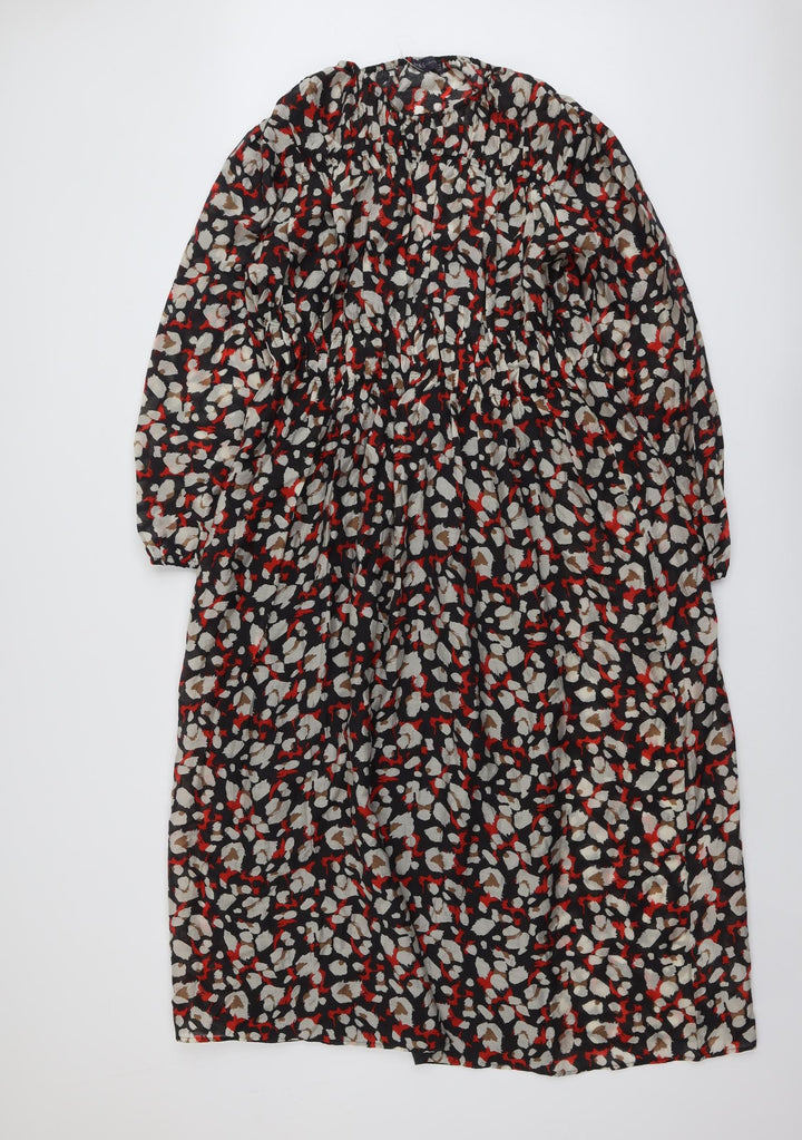 Marks and Spencer Womens Multicoloured Geometric Lyocell A-Line Size 12 Round Neck Pullover