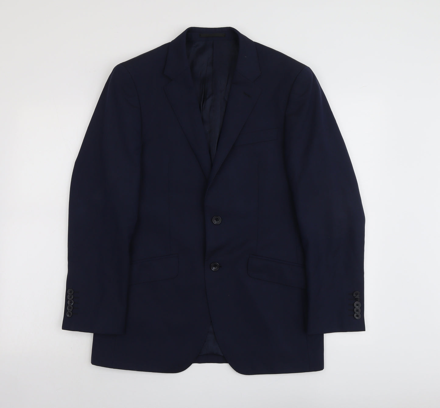 TM Lewin Mens Blue Wool Jacket Suit Jacket Size 40 Regular