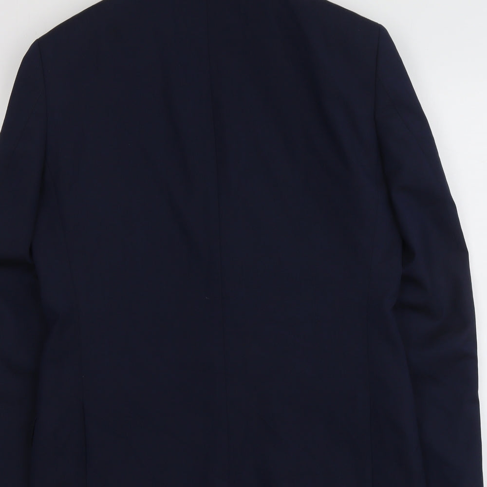 TM Lewin Mens Blue Wool Jacket Suit Jacket Size 40 Regular