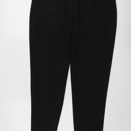 Select Womens Black Polyester Carrot Trousers Size 14 L28 in Regular Button