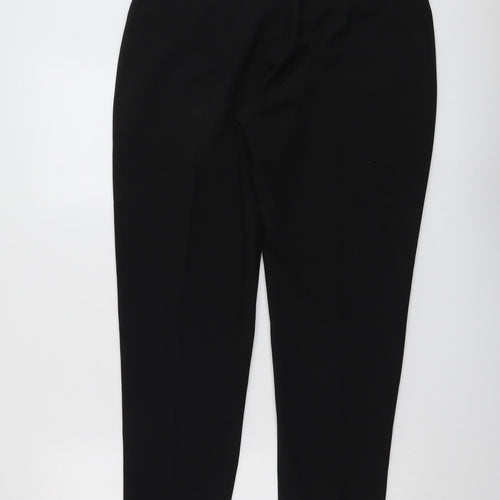 Select Womens Black Polyester Carrot Trousers Size 14 L28 in Regular Button