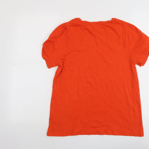 River Island Womens Orange Cotton Basic T-Shirt Size 12 Round Neck