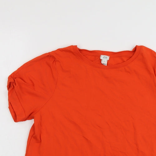 River Island Womens Orange Cotton Basic T-Shirt Size 12 Round Neck