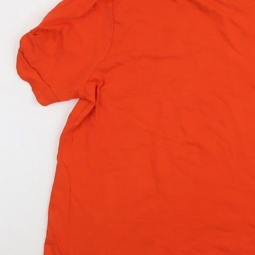River Island Womens Orange Cotton Basic T-Shirt Size 12 Round Neck