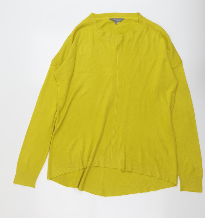Principles Womens Yellow Round Neck Acrylic Pullover Jumper Size 14