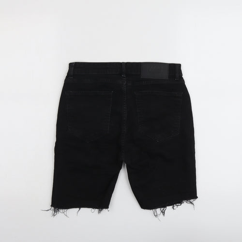Boohoo Mens Black Cotton Bermuda Shorts Size 30 in L7 in Regular Button