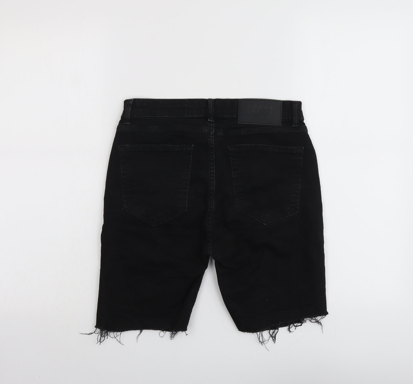 Boohoo Mens Black Cotton Bermuda Shorts Size 30 in L7 in Regular Button