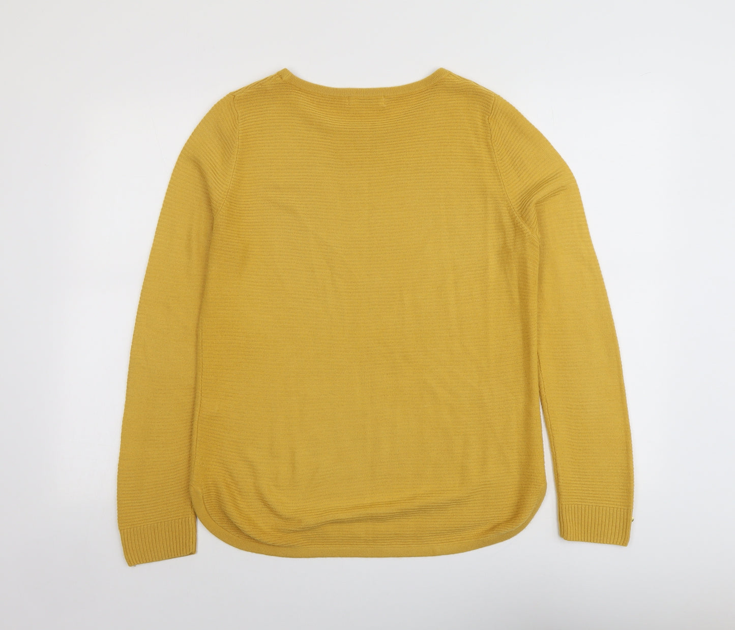Marks and Spencer Womens Yellow Round Neck Acrylic Pullover Jumper Size 10
