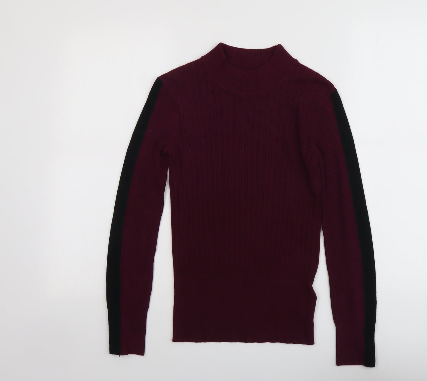 Marks and Spencer Womens Purple Round Neck Viscose Pullover Jumper Size 8