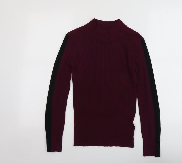 Marks and Spencer Womens Purple Round Neck Viscose Pullover Jumper Size 8