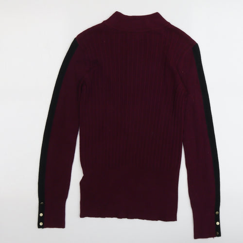 Marks and Spencer Womens Purple Round Neck Viscose Pullover Jumper Size 8
