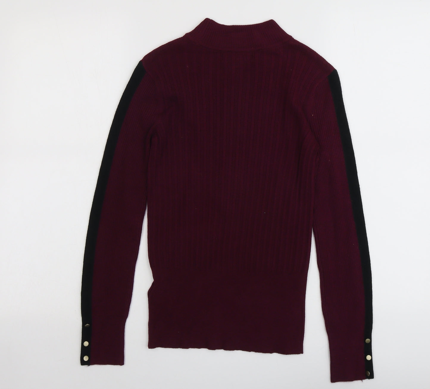 Marks and Spencer Womens Purple Round Neck Viscose Pullover Jumper Size 8