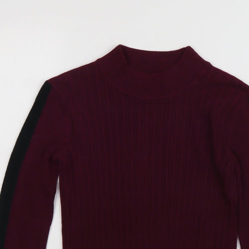 Marks and Spencer Womens Purple Round Neck Viscose Pullover Jumper Size 8