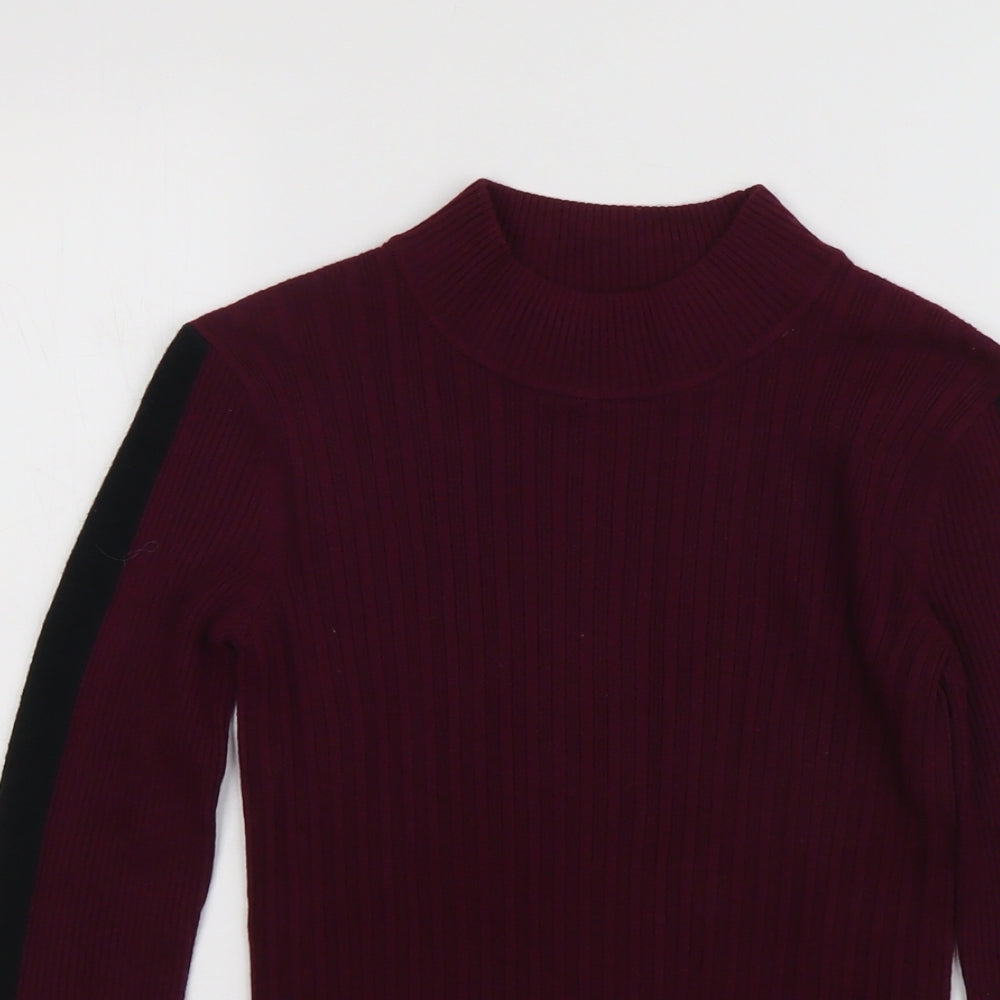 Marks and Spencer Womens Purple Round Neck Viscose Pullover Jumper Size 8