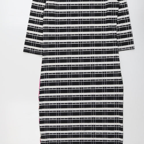 Topshop Womens Multicoloured Geometric Polyester A-Line Size 12 Round Neck Pullover