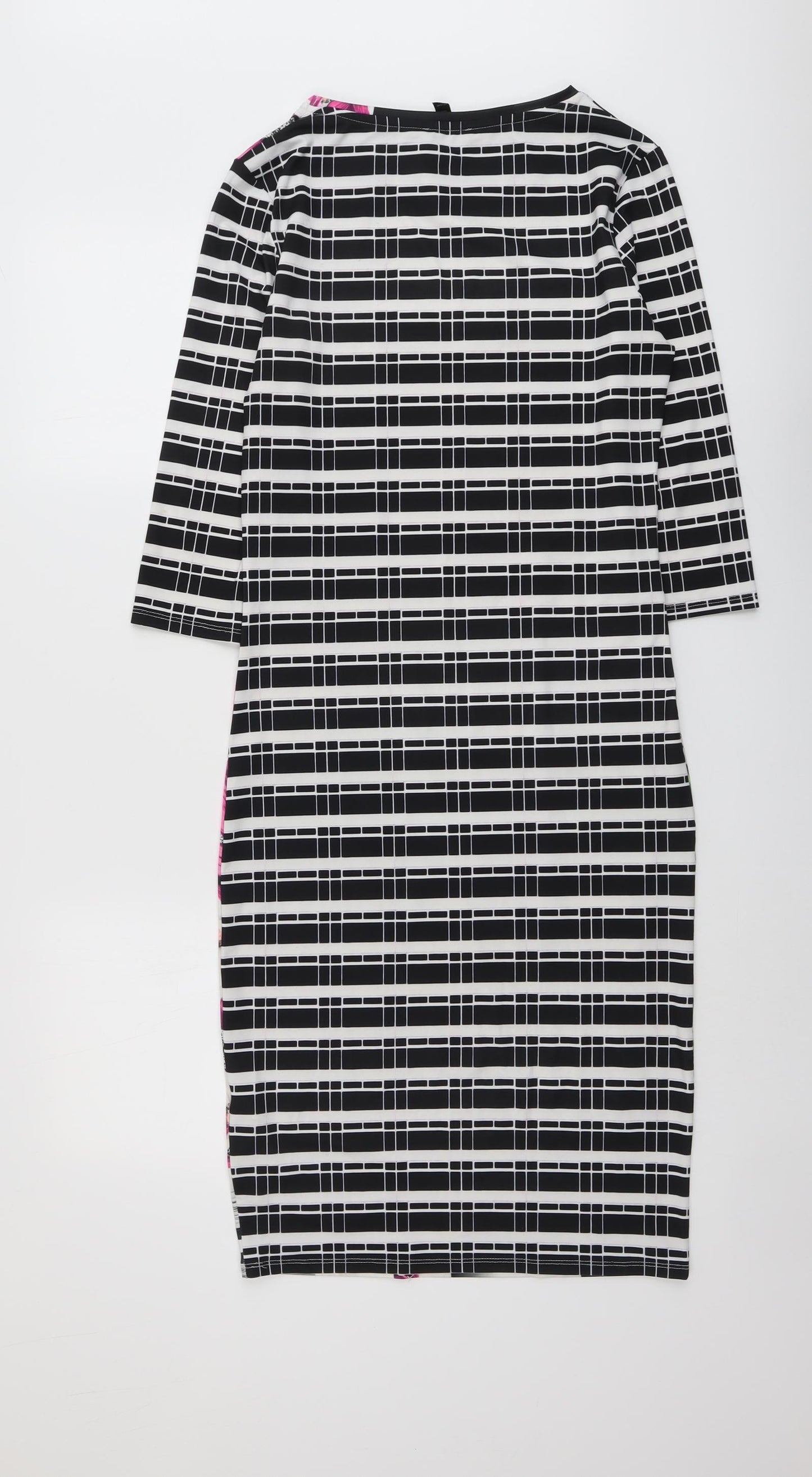 Topshop Womens Multicoloured Geometric Polyester A-Line Size 12 Round Neck Pullover