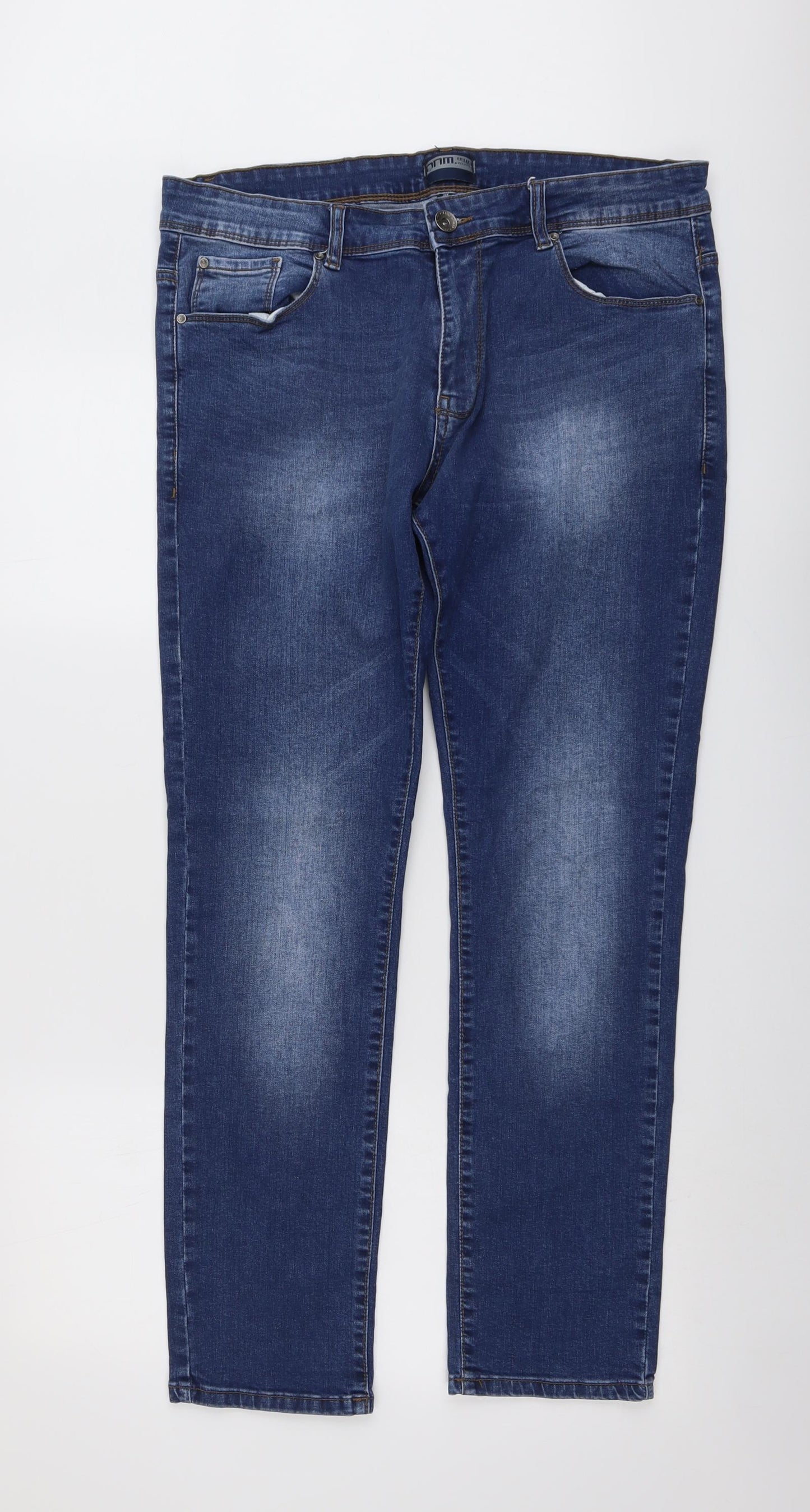 DNM Mens Blue Cotton Straight Jeans Size 34 in L31 in Regular Button