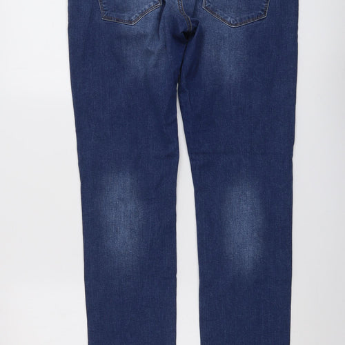 DNM Mens Blue Cotton Straight Jeans Size 34 in L31 in Regular Button