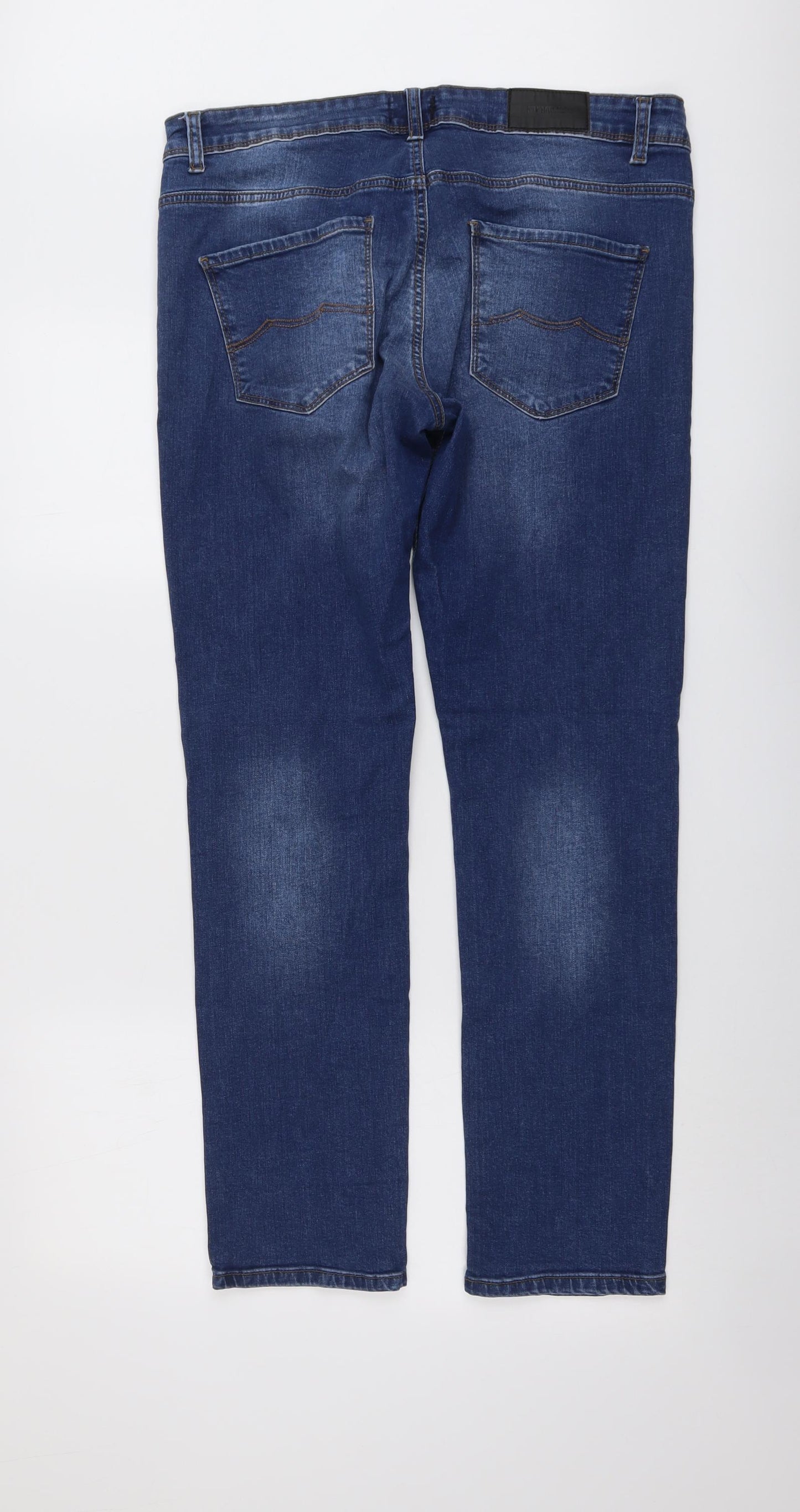 DNM Mens Blue Cotton Straight Jeans Size 34 in L31 in Regular Button