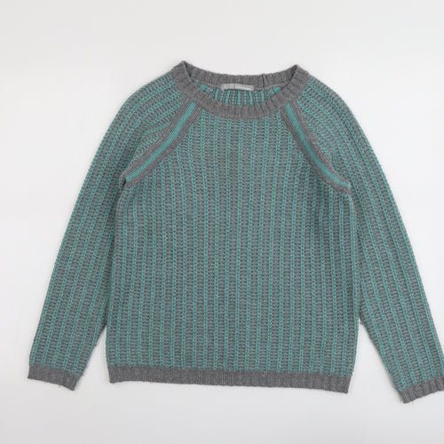 Marks and Spencer Womens Green Round Neck Acrylic Pullover Jumper Size 10