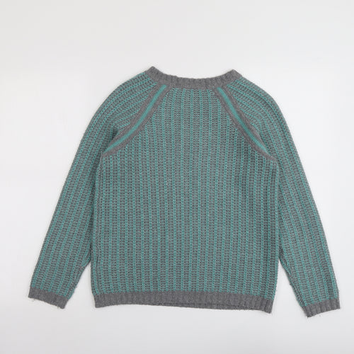 Marks and Spencer Womens Green Round Neck Acrylic Pullover Jumper Size 10