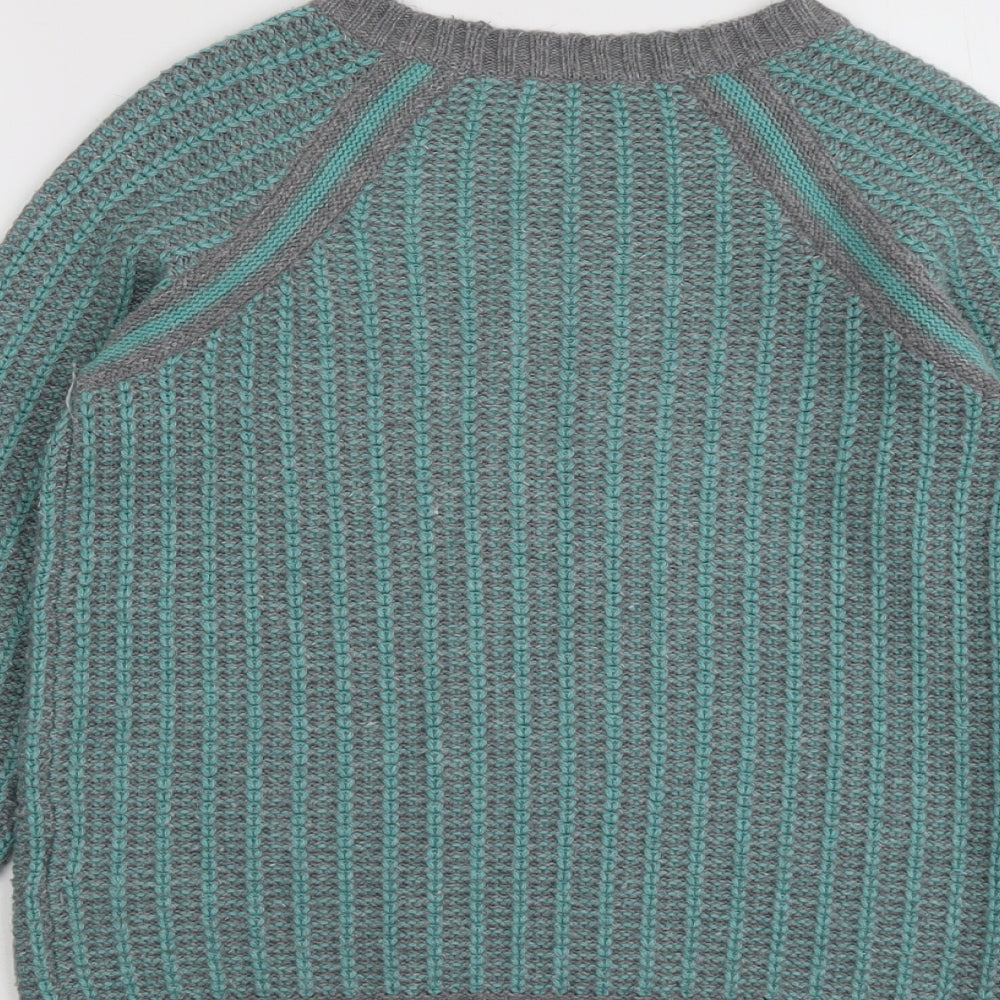 Marks and Spencer Womens Green Round Neck Acrylic Pullover Jumper Size 10