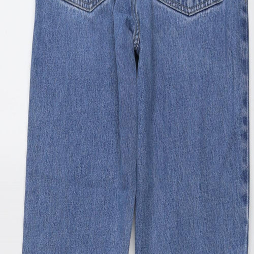 Blue Circle Womens Blue Cotton Straight Jeans Size 28 in L28 in Regular Button