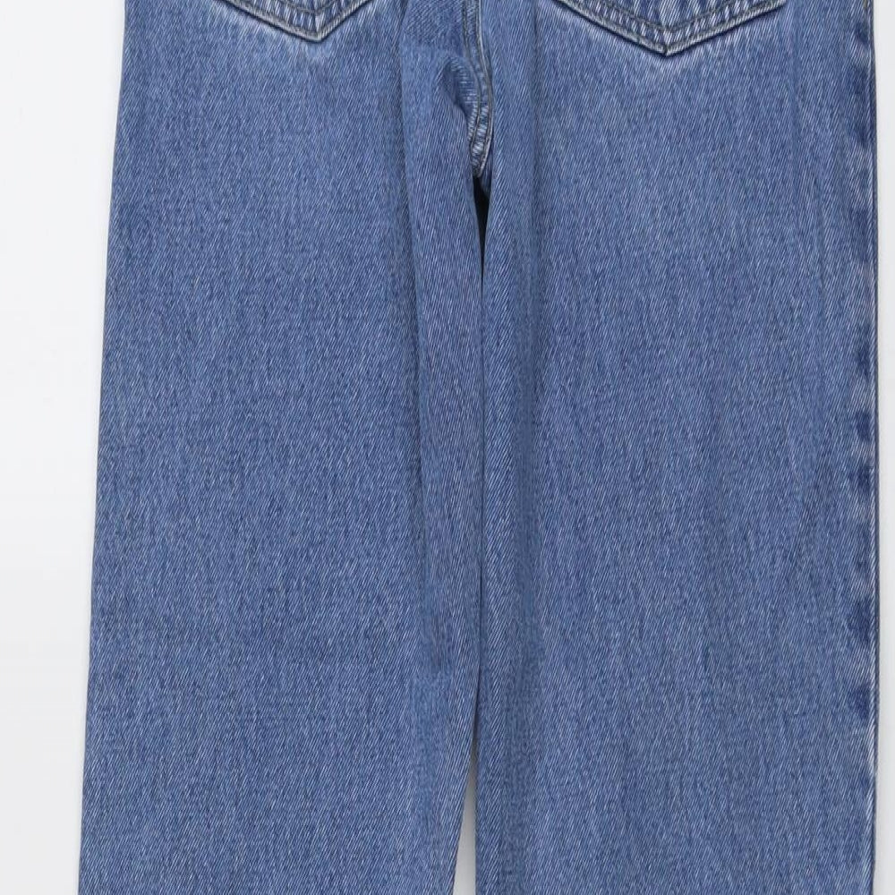 Blue Circle Womens Blue Cotton Straight Jeans Size 28 in L28 in Regular Button