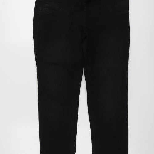 NEXT Womens Black Cotton Straight Jeans Size 8 L28 in Regular