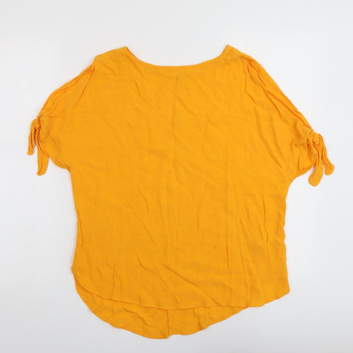 River Island Womens Orange Viscose Basic Blouse Size 8 Round Neck