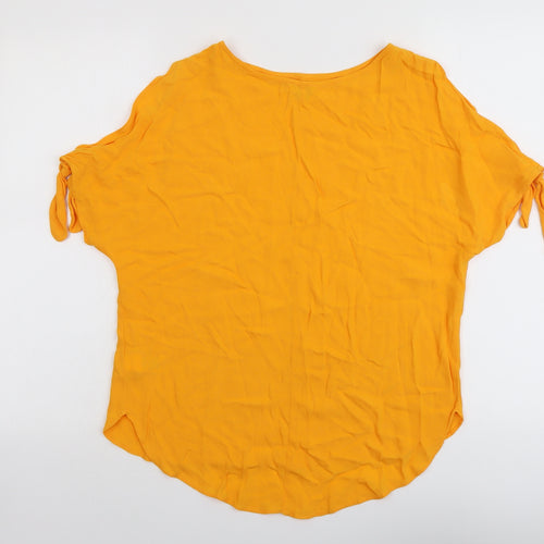 River Island Womens Orange Viscose Basic Blouse Size 8 Round Neck