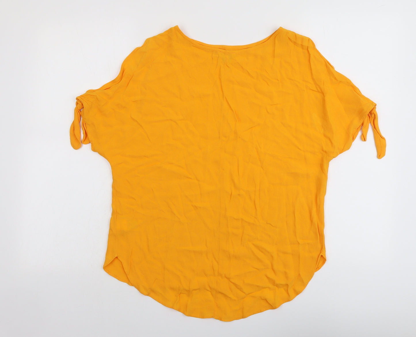 River Island Womens Orange Viscose Basic Blouse Size 8 Round Neck