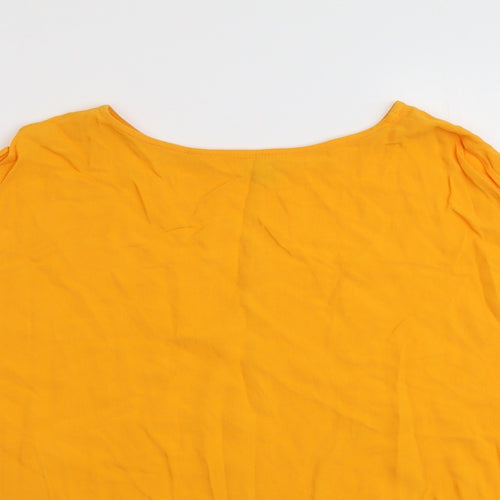 River Island Womens Orange Viscose Basic Blouse Size 8 Round Neck