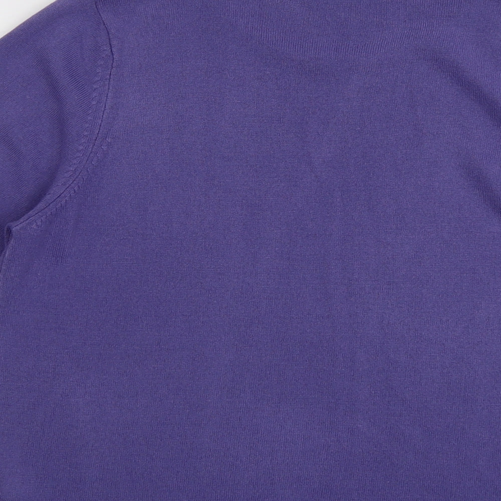 Marks and Spencer Womens Purple Round Neck Acrylic Pullover Jumper Size 12