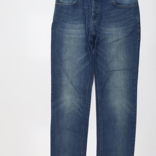 NEXT Mens Blue Cotton Straight Jeans Size 32 in L30 in Regular Button