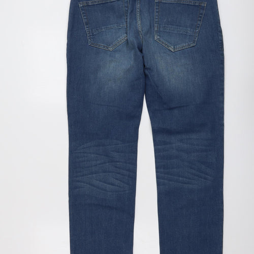 NEXT Mens Blue Cotton Straight Jeans Size 32 in L30 in Regular Button