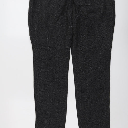 Esprit Womens Black Wool Trousers Size 14 L29 in Regular Button