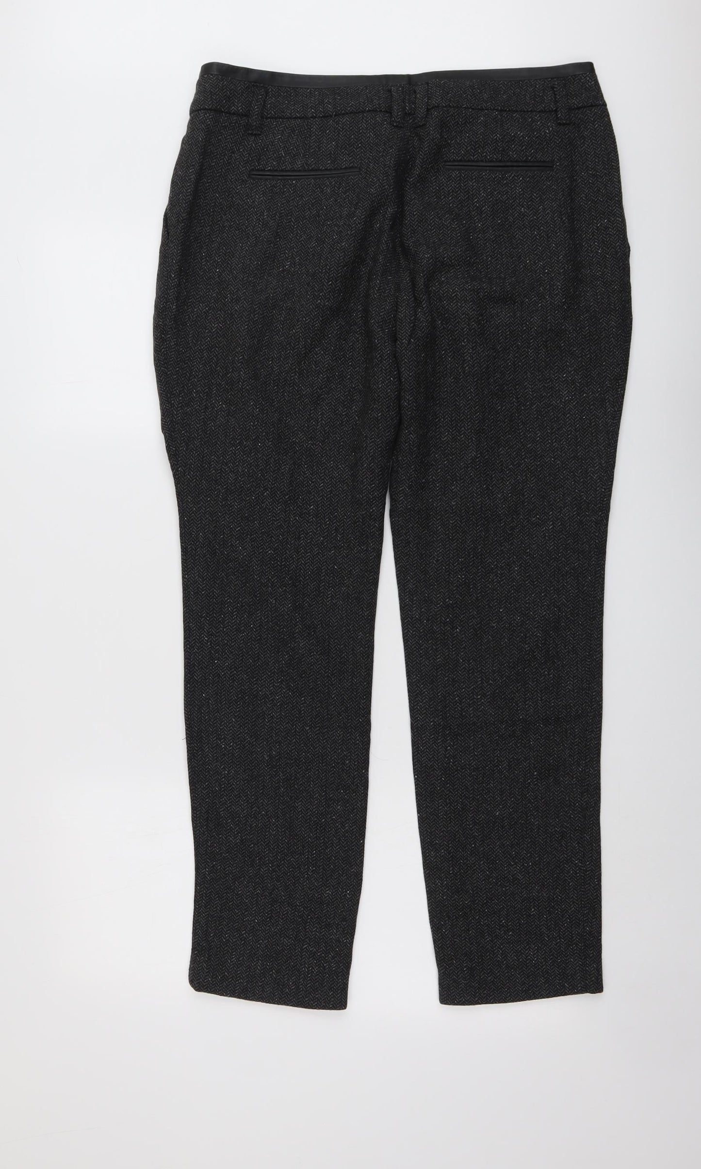 Esprit Womens Black Wool Trousers Size 14 L29 in Regular Button