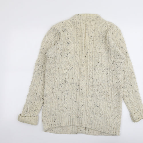 Topshop Womens Beige V-Neck Wool Cardigan Jumper Size 10