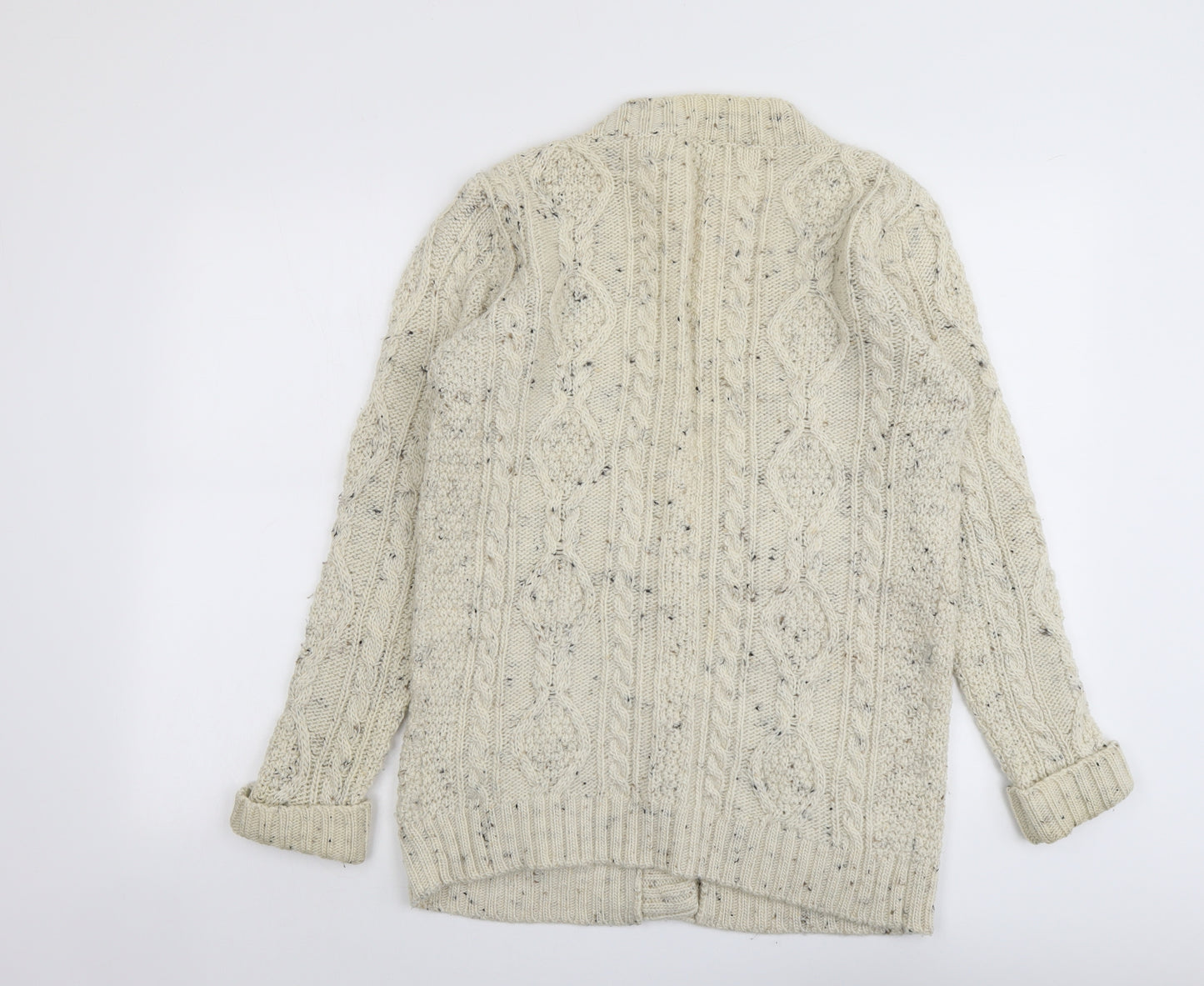 Topshop Womens Beige V-Neck Wool Cardigan Jumper Size 10