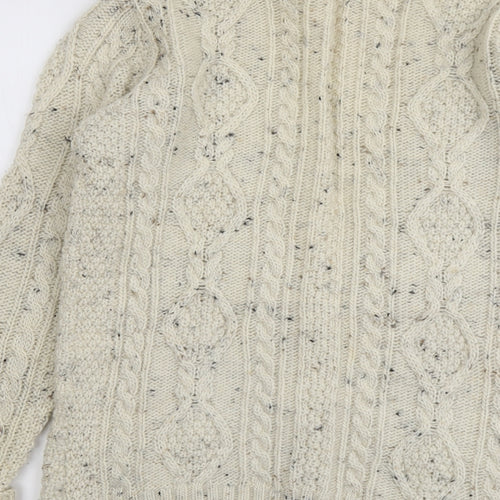 Topshop Womens Beige V-Neck Wool Cardigan Jumper Size 10
