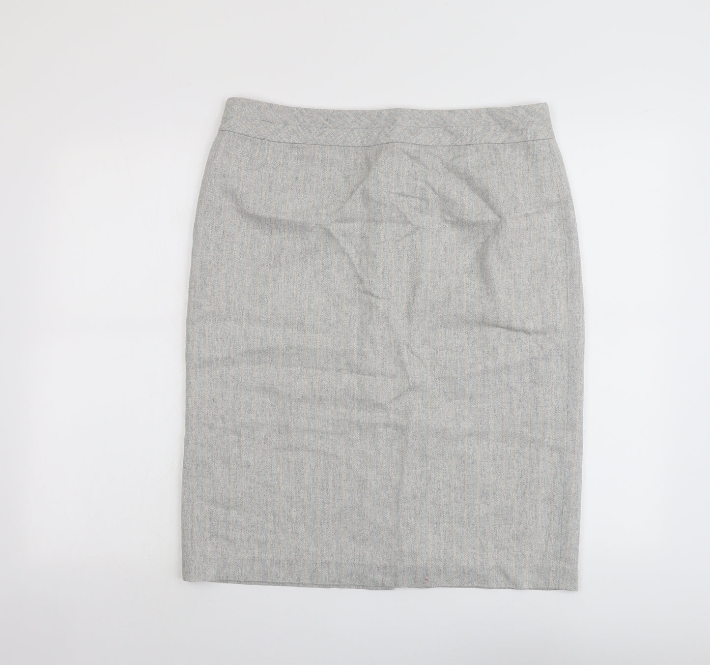 Fenn Wright Manson Womens Grey Viscose A-Line Skirt Size 16 Zip