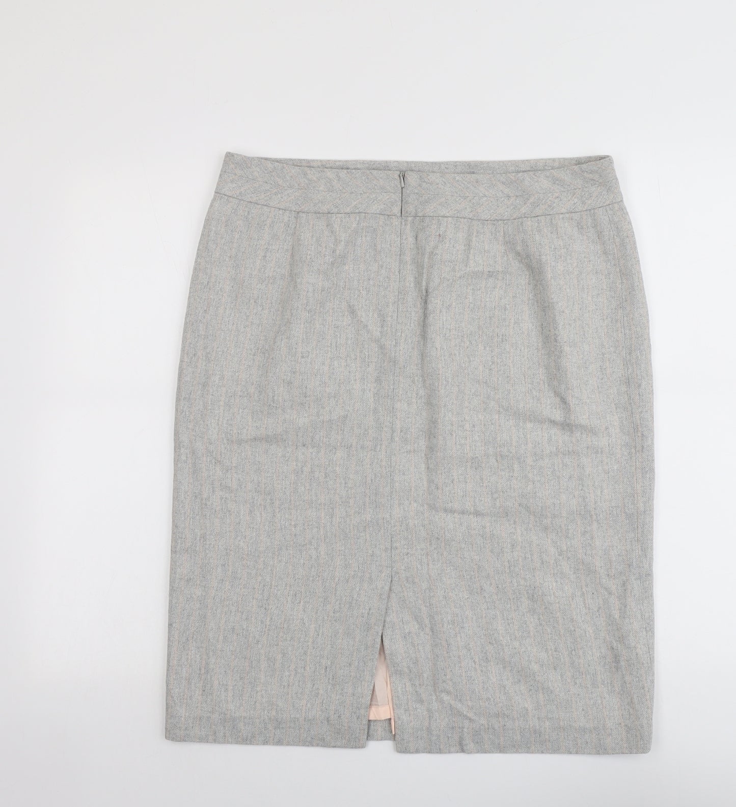 Fenn Wright Manson Womens Grey Viscose A-Line Skirt Size 16 Zip