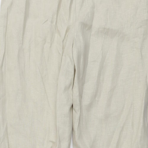 Moda Mothercare Womens Beige Linen Trousers Size 8 L28 in Regular